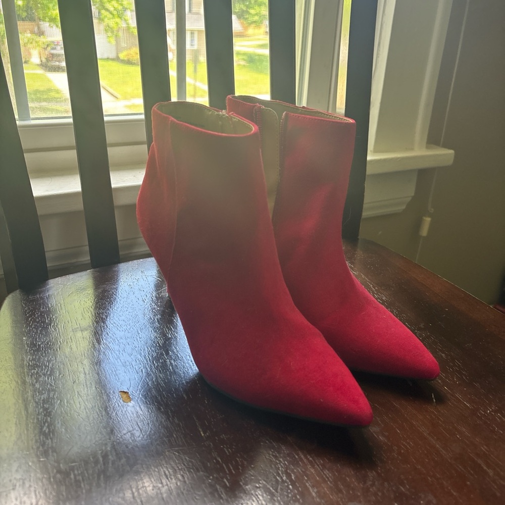 Red heeled booties